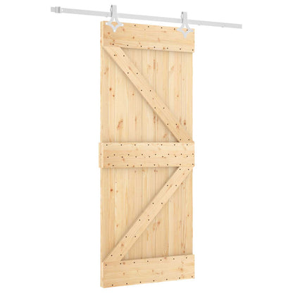 Posuvné Dveře Přírodní A Bílá 85 X 210 Cm Masivní Borové Dřevo