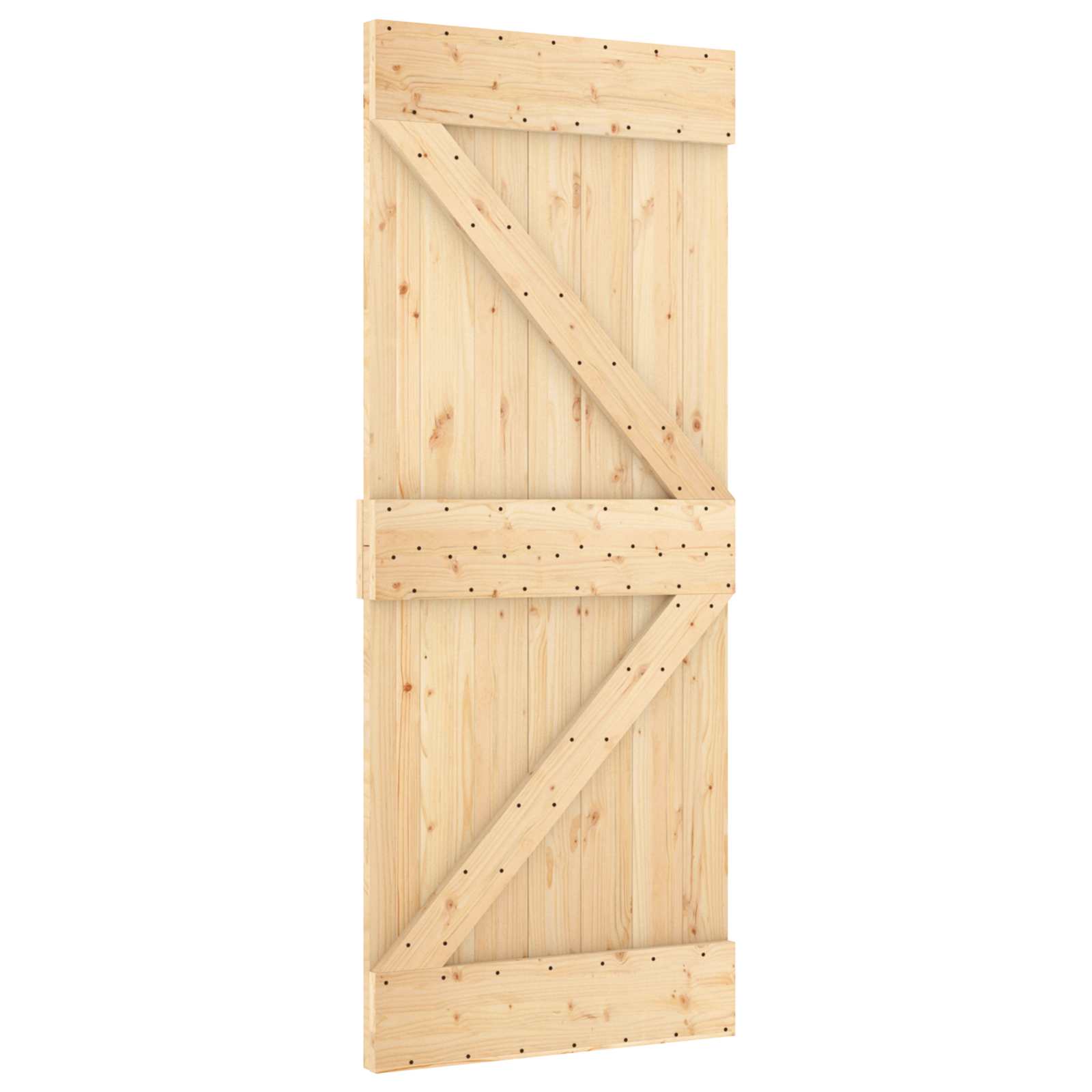 Posuvné Dveře Přírodní A Bílá 85 X 210 Cm Masivní Borové Dřevo
