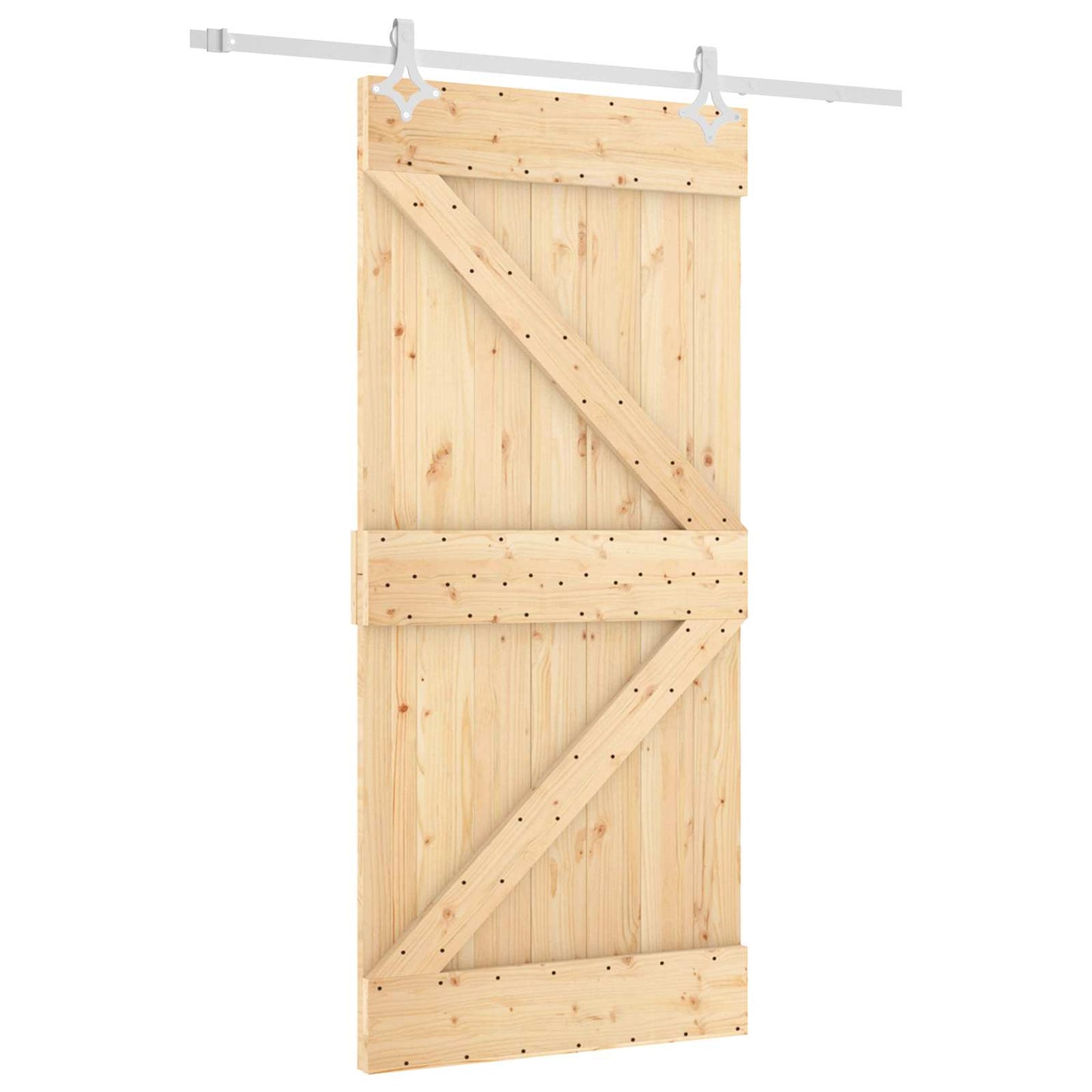 Posuvné Dveře Přírodní A Bílá 95 X 210 Cm Masivní Borové Dřevo