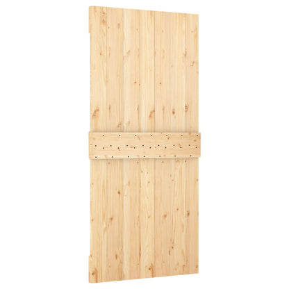 Posuvné Dveře Přírodní A Bílá 95 X 210 Cm Masivní Borové Dřevo