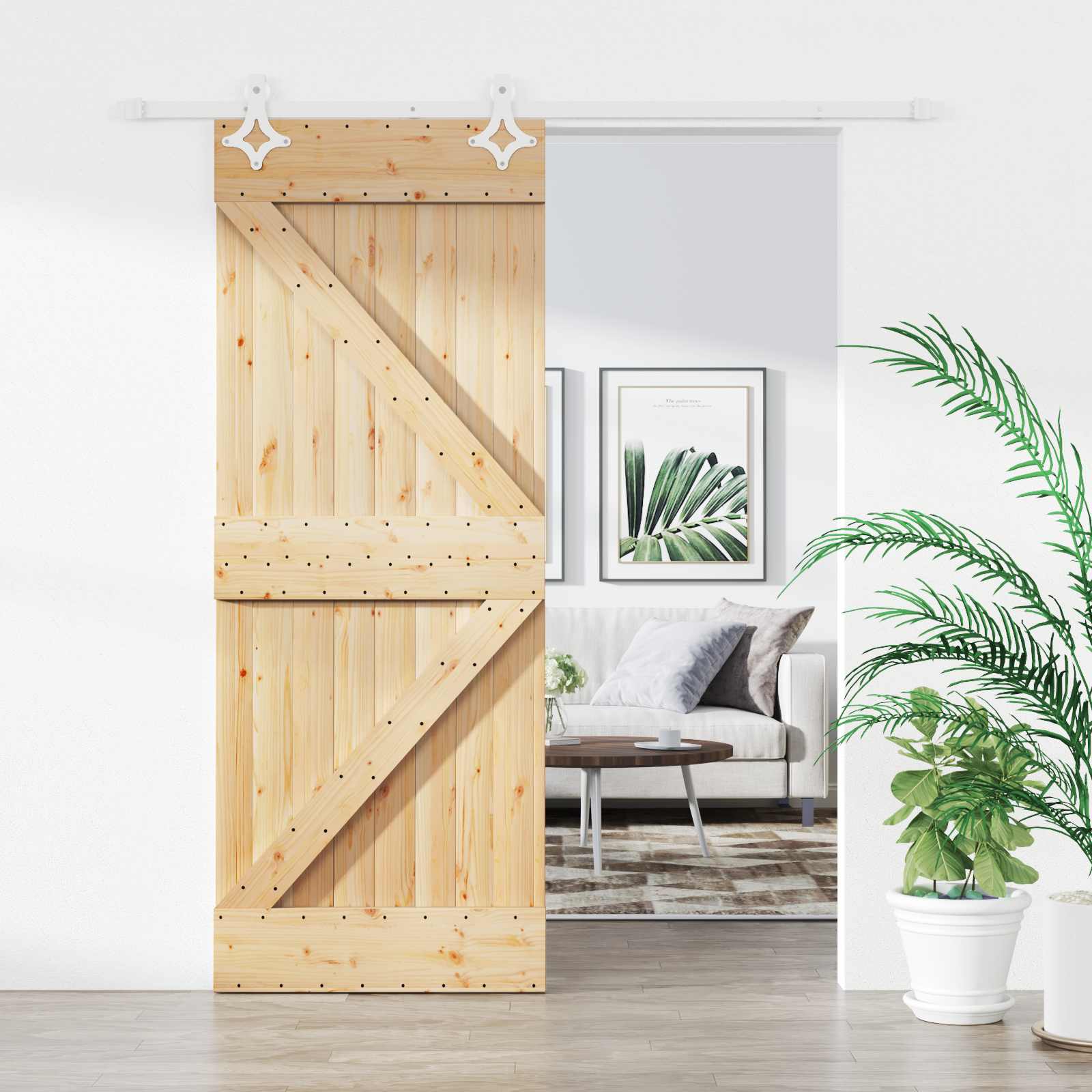 Posuvné Dveře Přírodní A Bílá 80 X 210 Cm