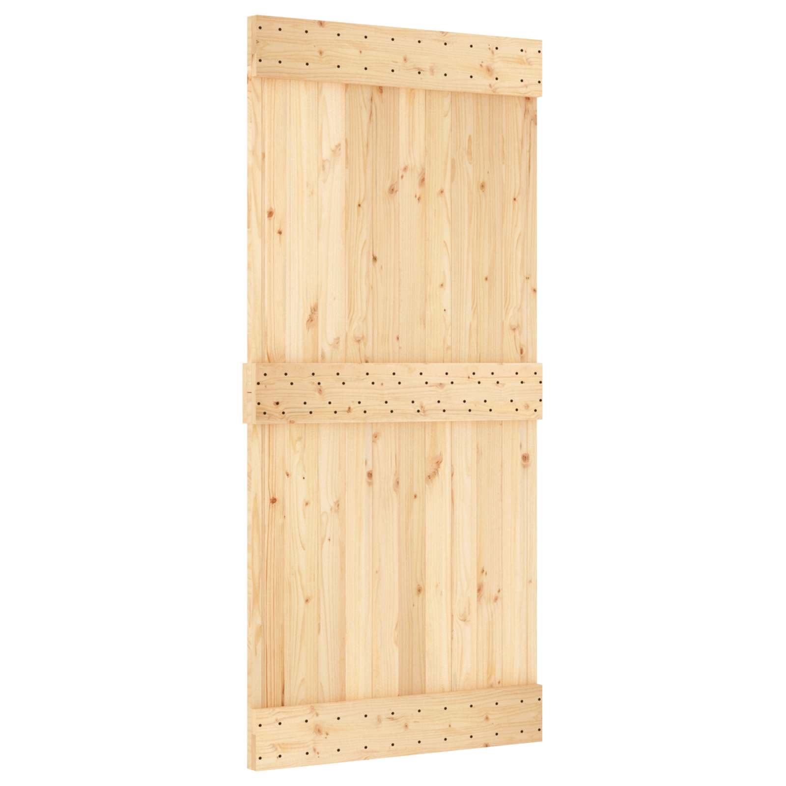 Posuvné Dveře Přírodní A Bílá 95 X 210 Cm Masivní Borové Dřevo