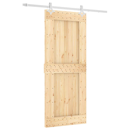 Posuvné Dveře Přírodní A Bílá 85 X 210 Cm Masivní Borové Dřevo