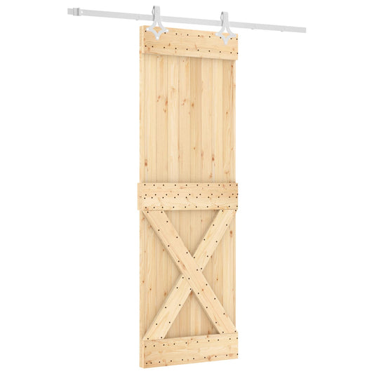 Posuvné Dveře Přírodní A Bílá 70 X 210 Cm Masivní Borové Dřevo