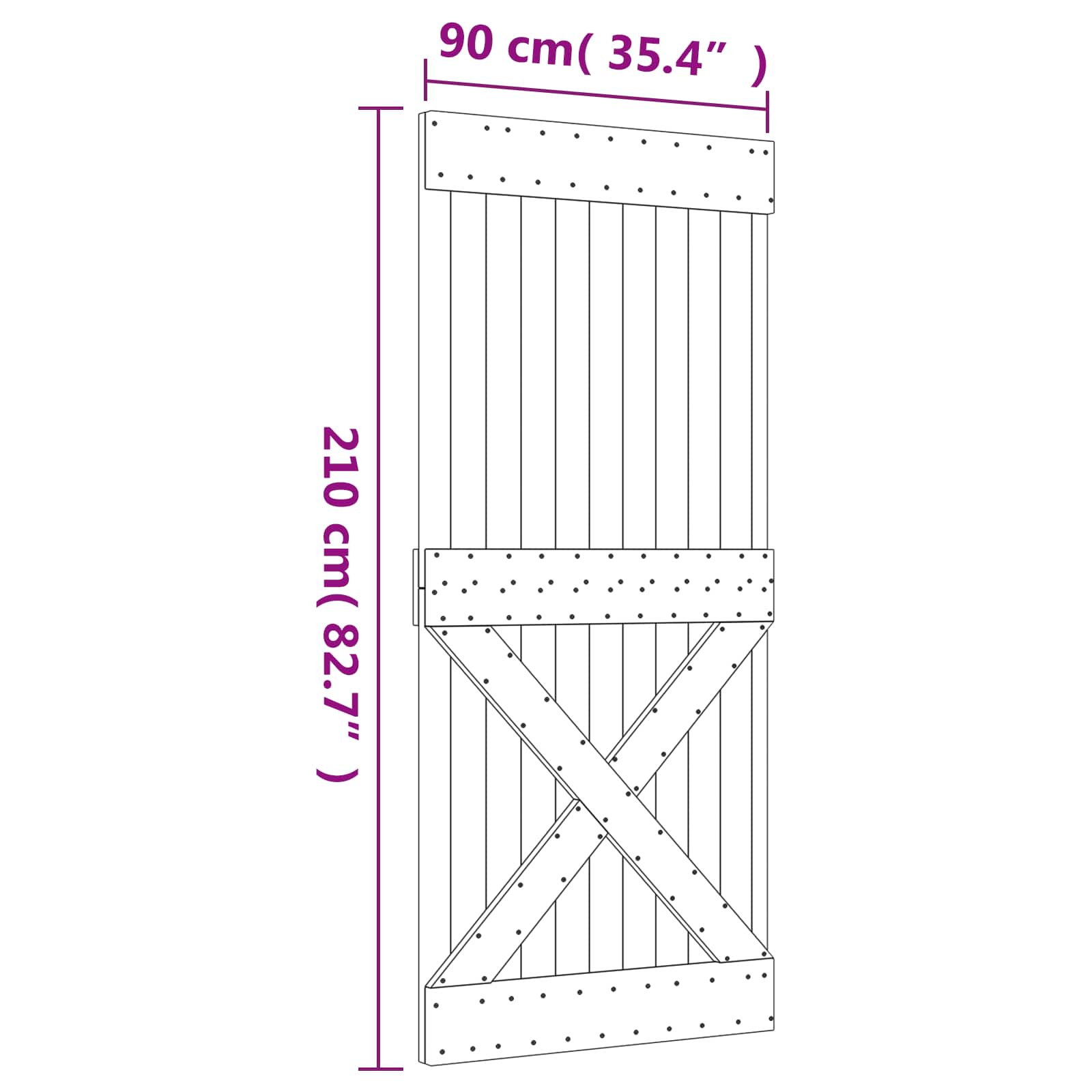 Posuvné Dveře Přírodní A Bílá 90 X 210 Cm Masivní Borové Dřevo
