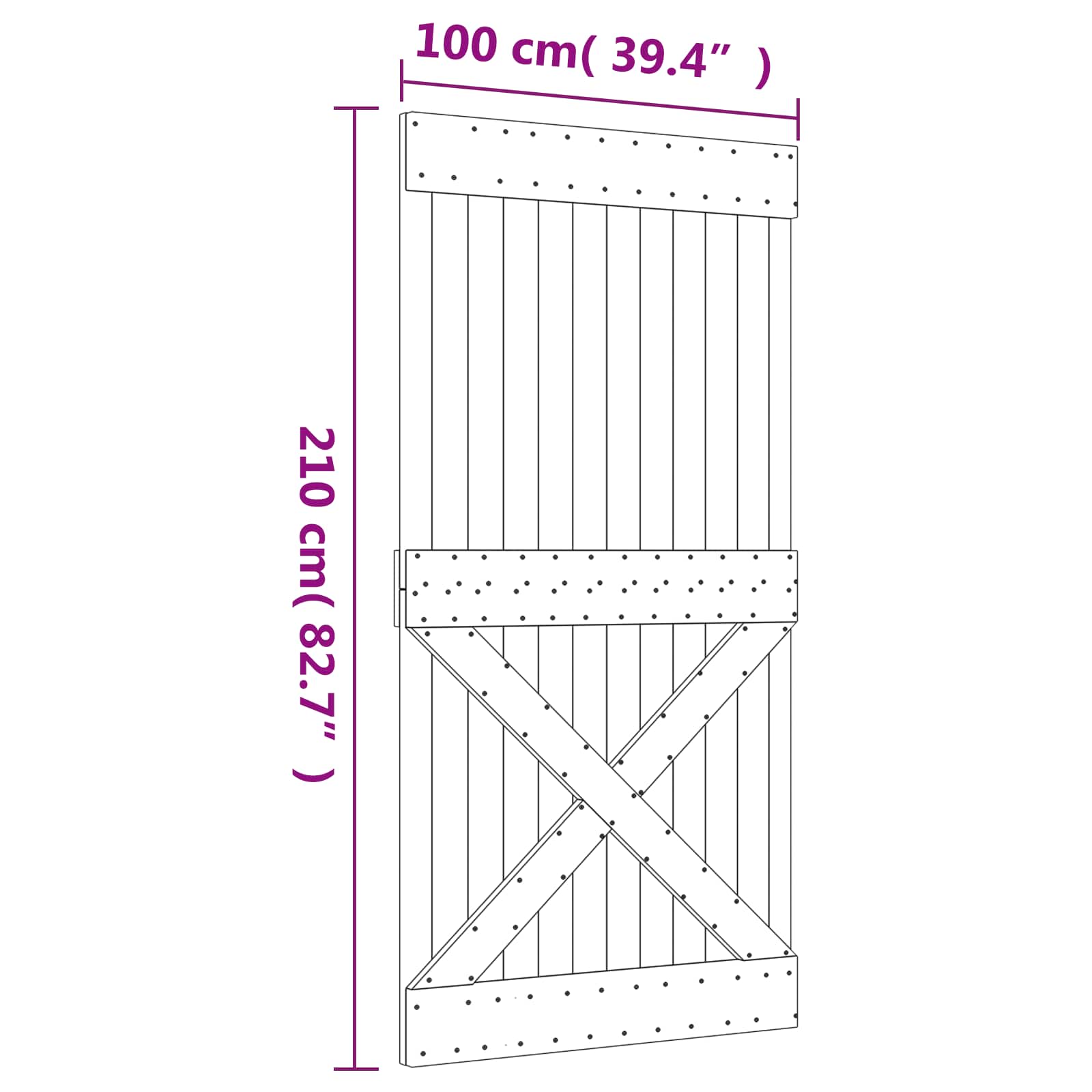 Posuvné Dveře Přírodní A Bílá 100 X 210 Cm Masivní Borové Dřevo