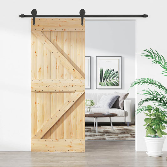 Posuvné Dveře Přirozená A Černá 85 X 210 Cm