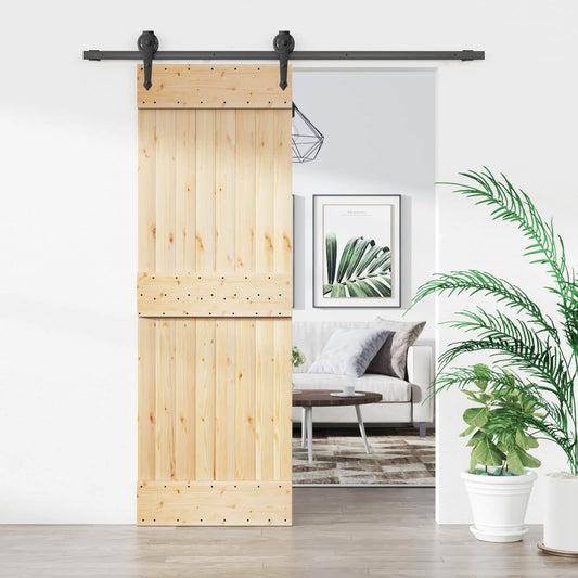 Posuvné Dveře Přirozená A Černá 70 X 210 Cm