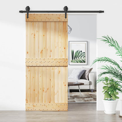 Posuvné Dveře Přirozená A Černá 90 X 210 Cm