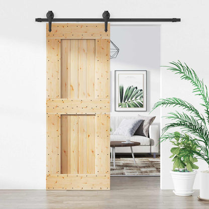Posuvné Dveře Přirozená A Černá 80 X 210 Cm