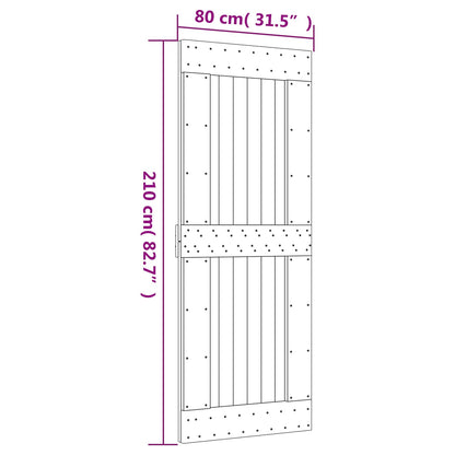 Posuvné Dveře Přirozená A Černá 80 X 210 Cm