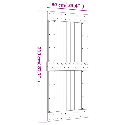 Posuvné Dveře Přirozená A Černá 90 X 210 Cm
