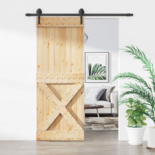 Posuvné Dveře Přirozená A Černá 80 X 210 Cm