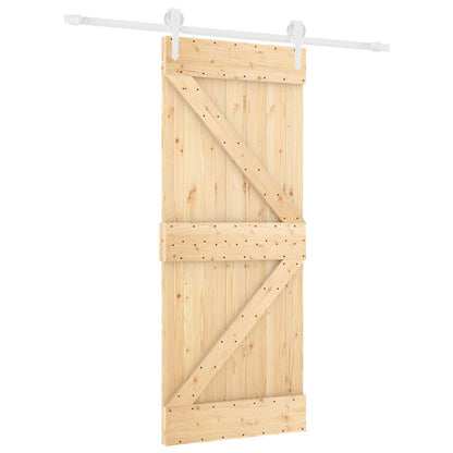 Posuvné Dveře Přírodní A Bílá 85 X 210 Cm Masivní Borové Dřevo