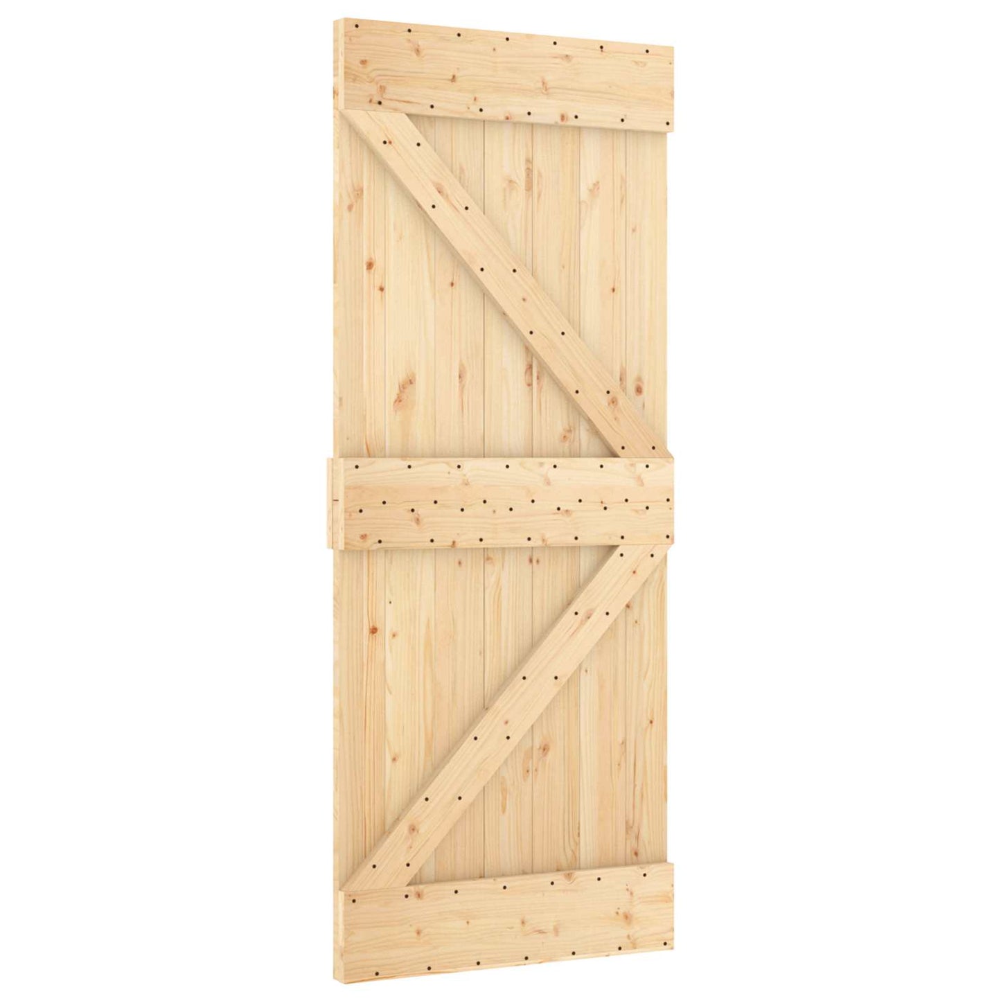 Posuvné Dveře Přírodní A Bílá 85 X 210 Cm Masivní Borové Dřevo