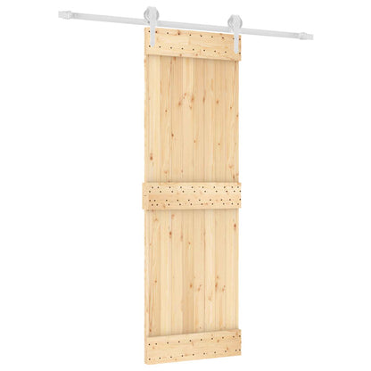 Posuvné Dveře Přírodní A Bílá 70 X 210 Cm Masivní Borové Dřevo