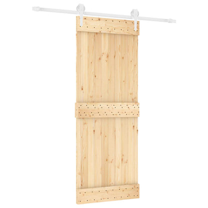 Posuvné Dveře Přírodní A Bílá 80 X 210 Cm Masivní Borové Dřevo