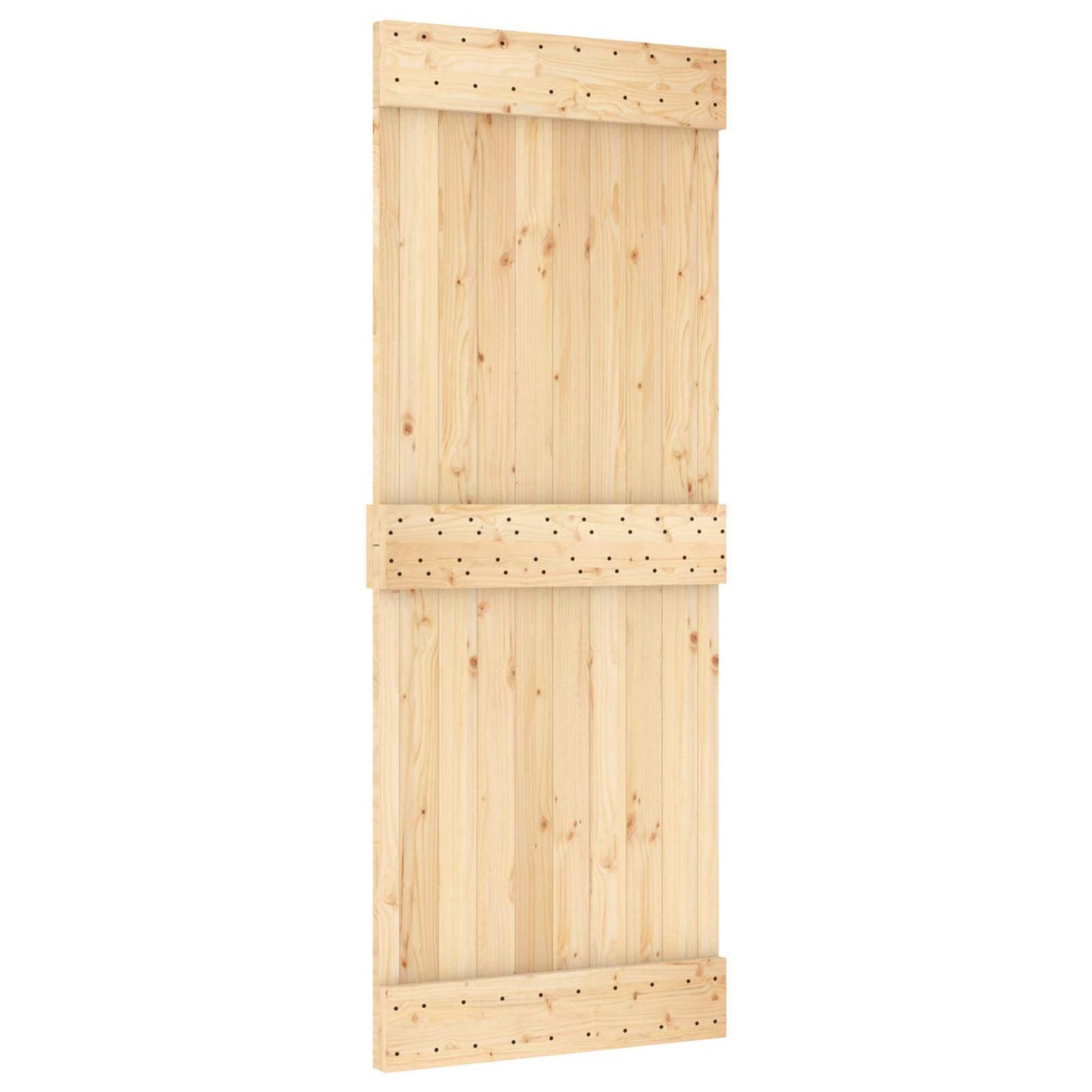 Posuvné Dveře Přírodní A Bílá 80 X 210 Cm Masivní Borové Dřevo