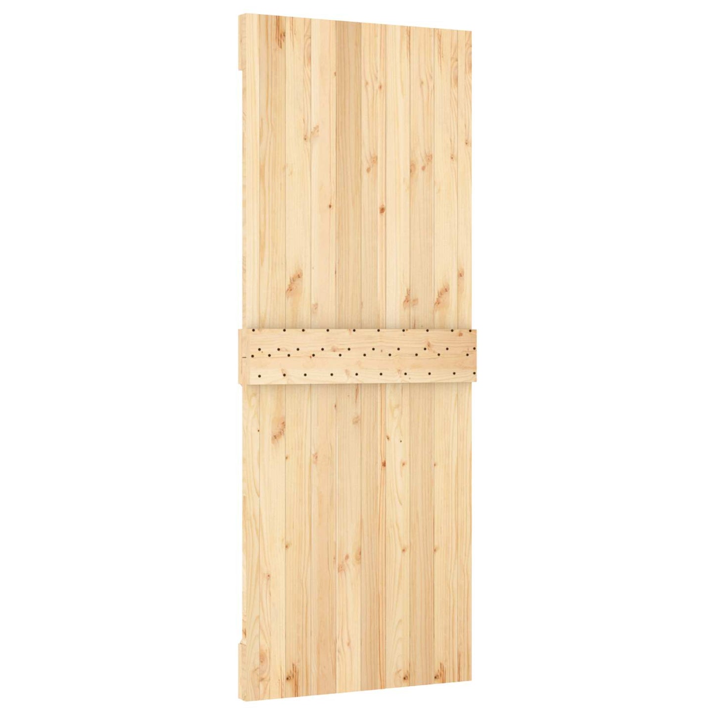 Posuvné Dveře Přírodní A Bílá 80 X 210 Cm Masivní Borové Dřevo