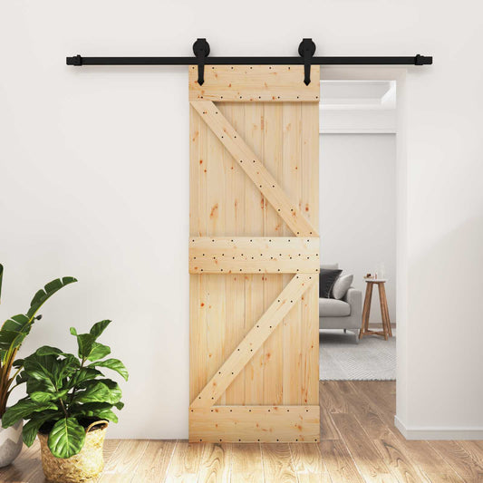 Posuvné Dveře Přirozená A Černá 70 X 210 Cm