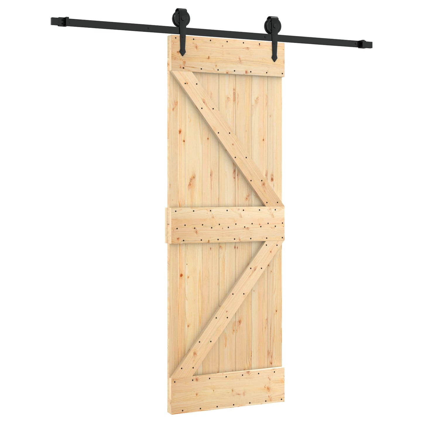 Posuvné Dveře Přirozená A Černá 70 X 210 Cm