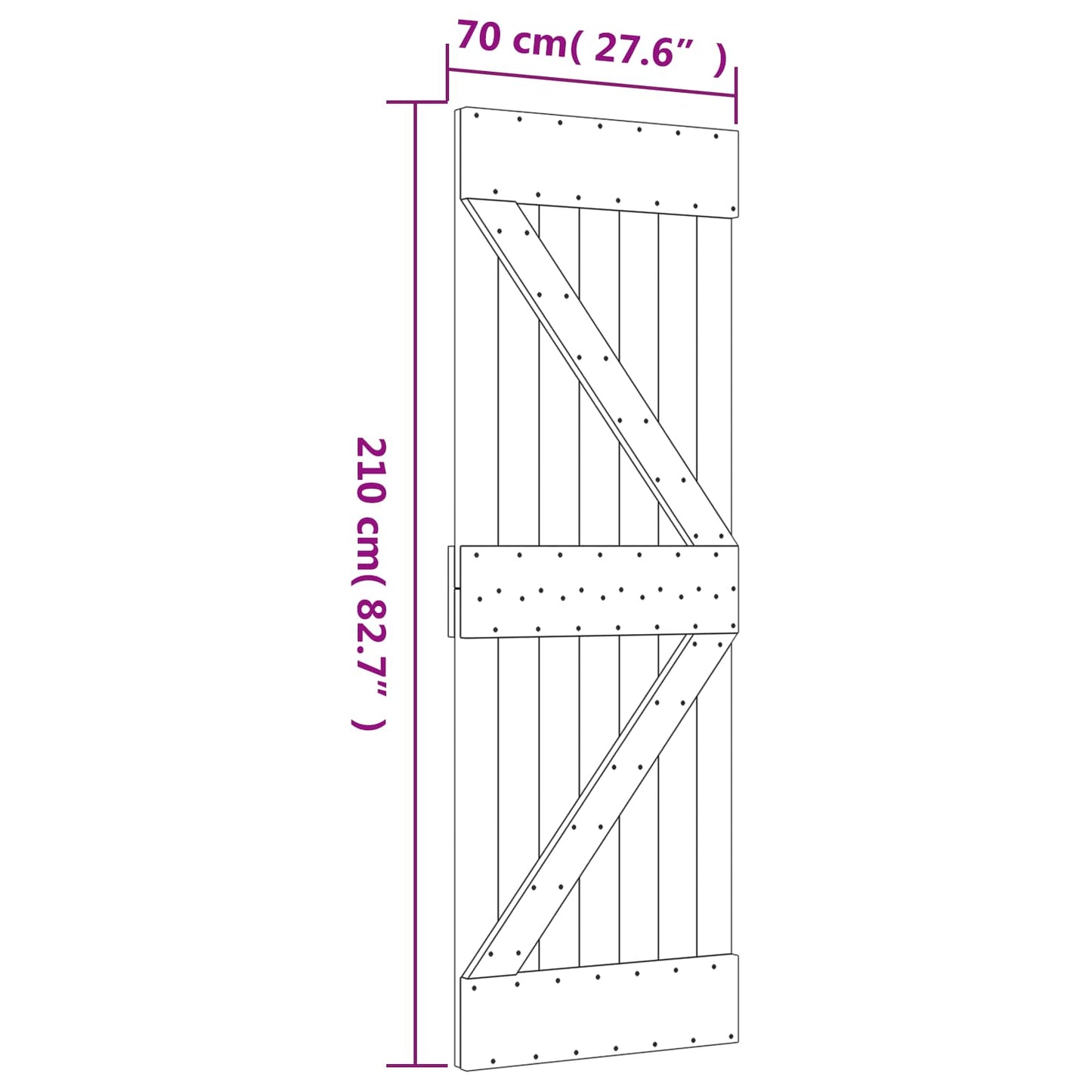 Posuvné Dveře Přirozená A Černá 70 X 210 Cm
