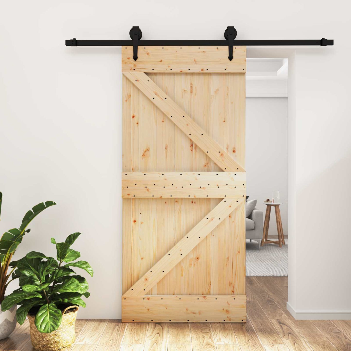 Posuvné Dveře Přirozená A Černá 95 X 210 Cm