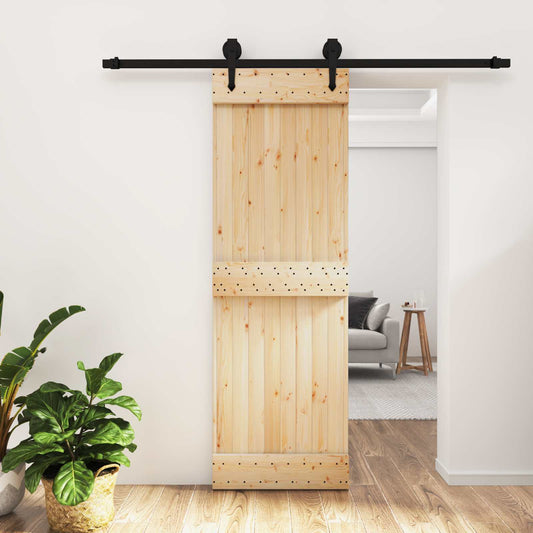 Posuvné Dveře Přirozená A Černá 70 X 210 Cm
