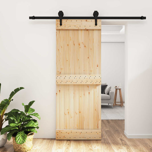Posuvné Dveře Přirozená A Černá 80 X 210 Cm
