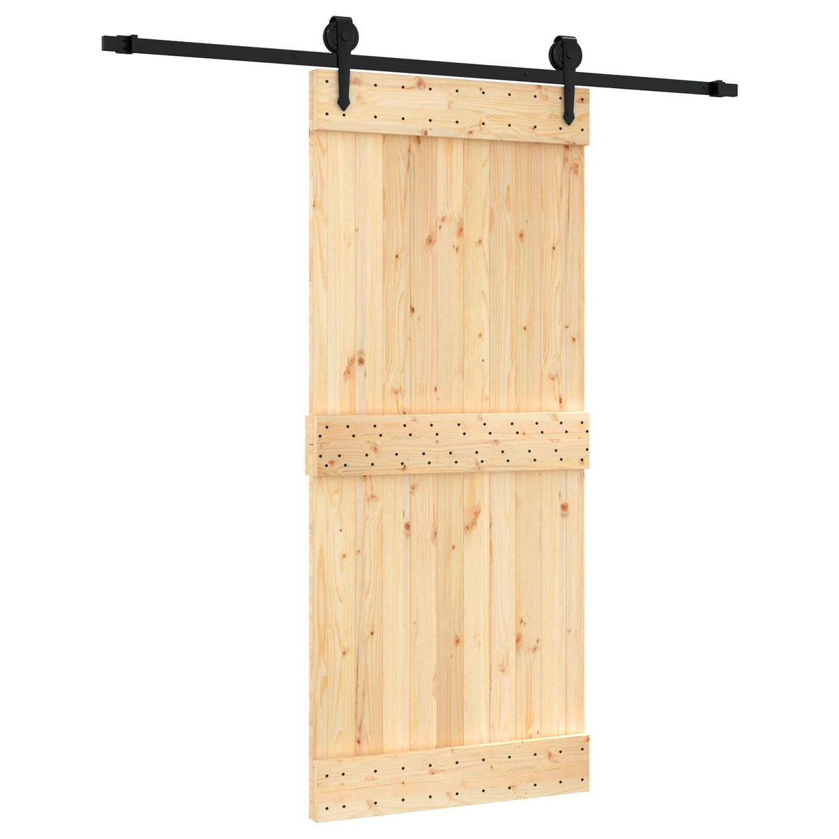 Posuvné Dveře Přirozená A Černá 90 X 210 Cm