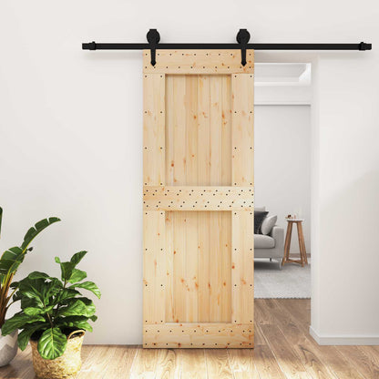 Posuvné Dveře Přirozená A Černá 80 X 210 Cm