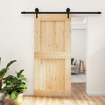 Posuvné Dveře Přirozená A Černá 95 X 210 Cm