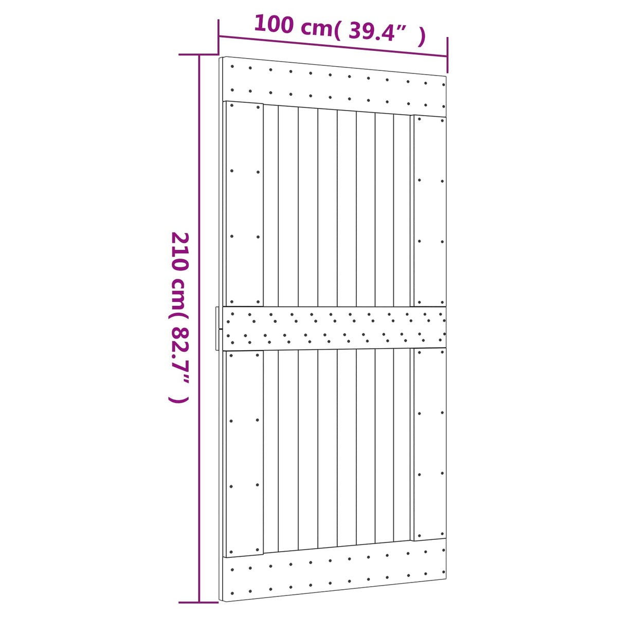 Posuvné Dveře Přirozená A Černá 100 X 210 Cm