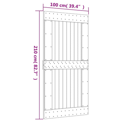 Posuvné Dveře Přirozená A Černá 100 X 210 Cm