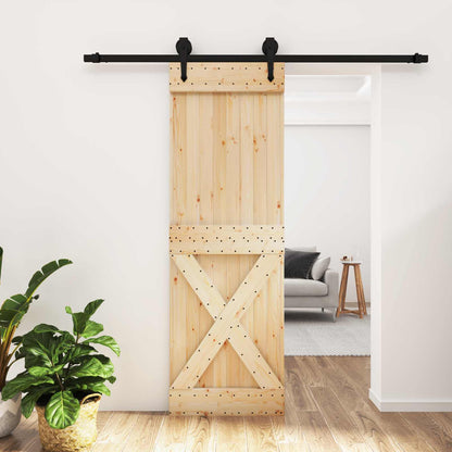 Posuvné Dveře Přirozená A Černá 70 X 210 Cm
