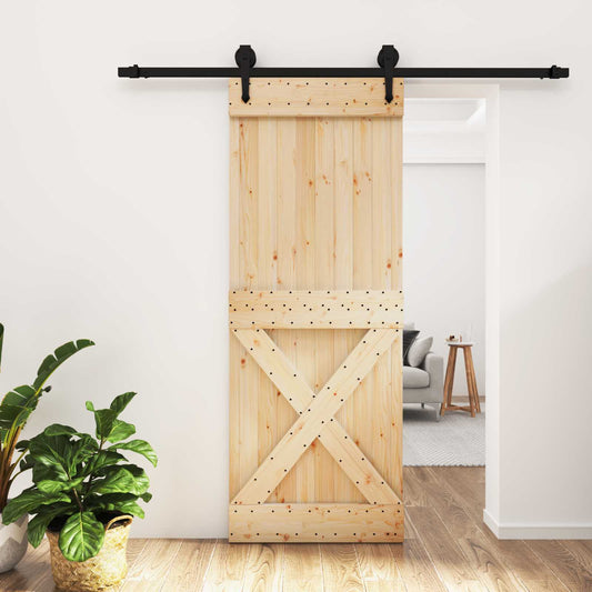 Posuvné Dveře Přirozená A Černá 80 X 210 Cm