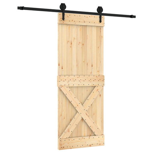 Posuvné Dveře Přirozená A Černá 80 X 210 Cm