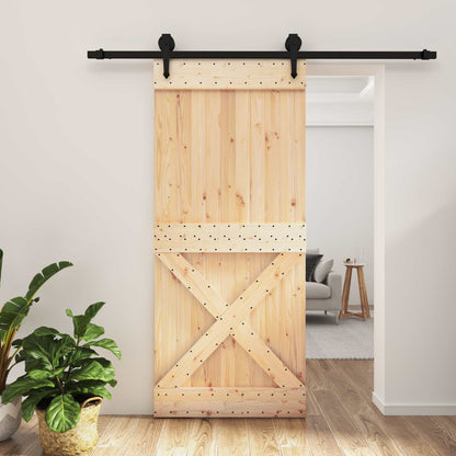 Posuvné Dveře Přirozená A Černá 90 X 210 Cm