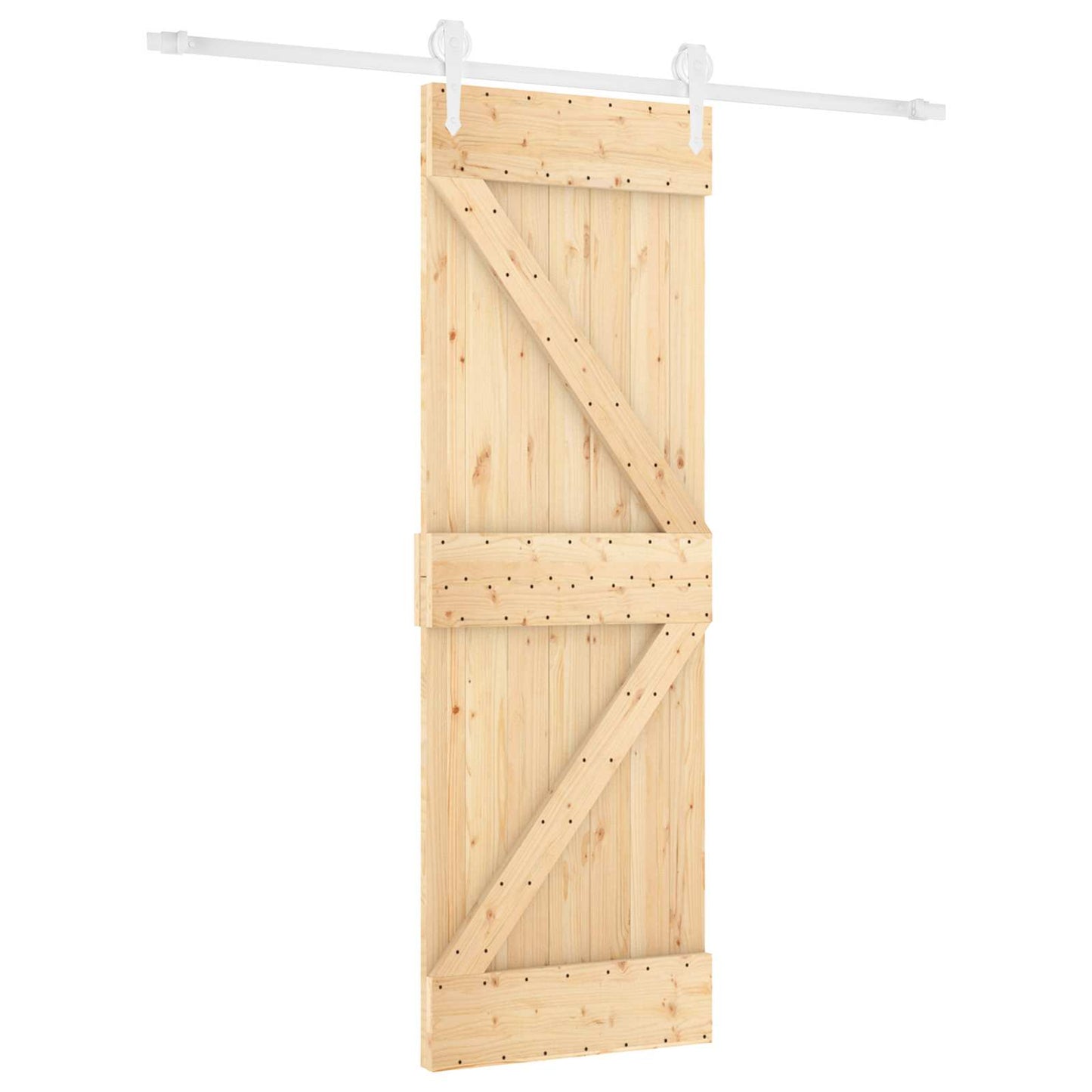 Posuvné Dveře Přírodní A Bílá 70 X 210 Cm Masivní Borové Dřevo