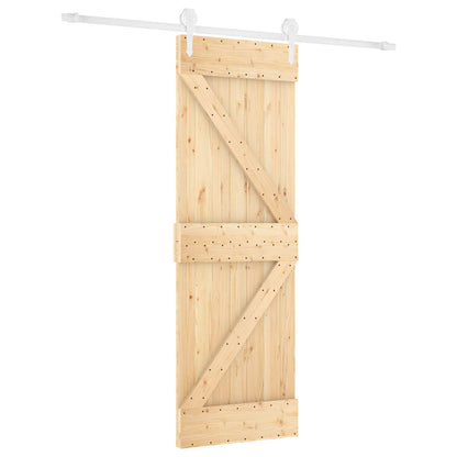 Posuvné Dveře Přírodní A Bílá 70 X 210 Cm Masivní Borové Dřevo