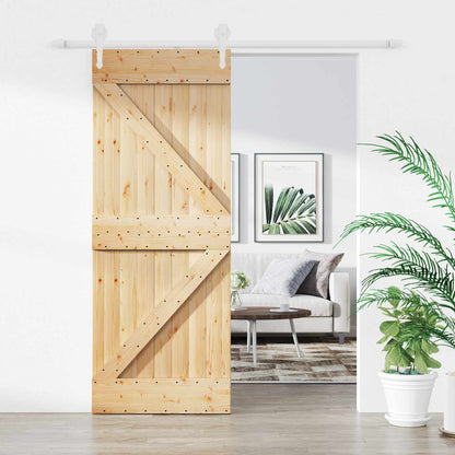 Posuvné Dveře Přírodní A Bílá 85 X 210 Cm Masivní Borové Dřevo