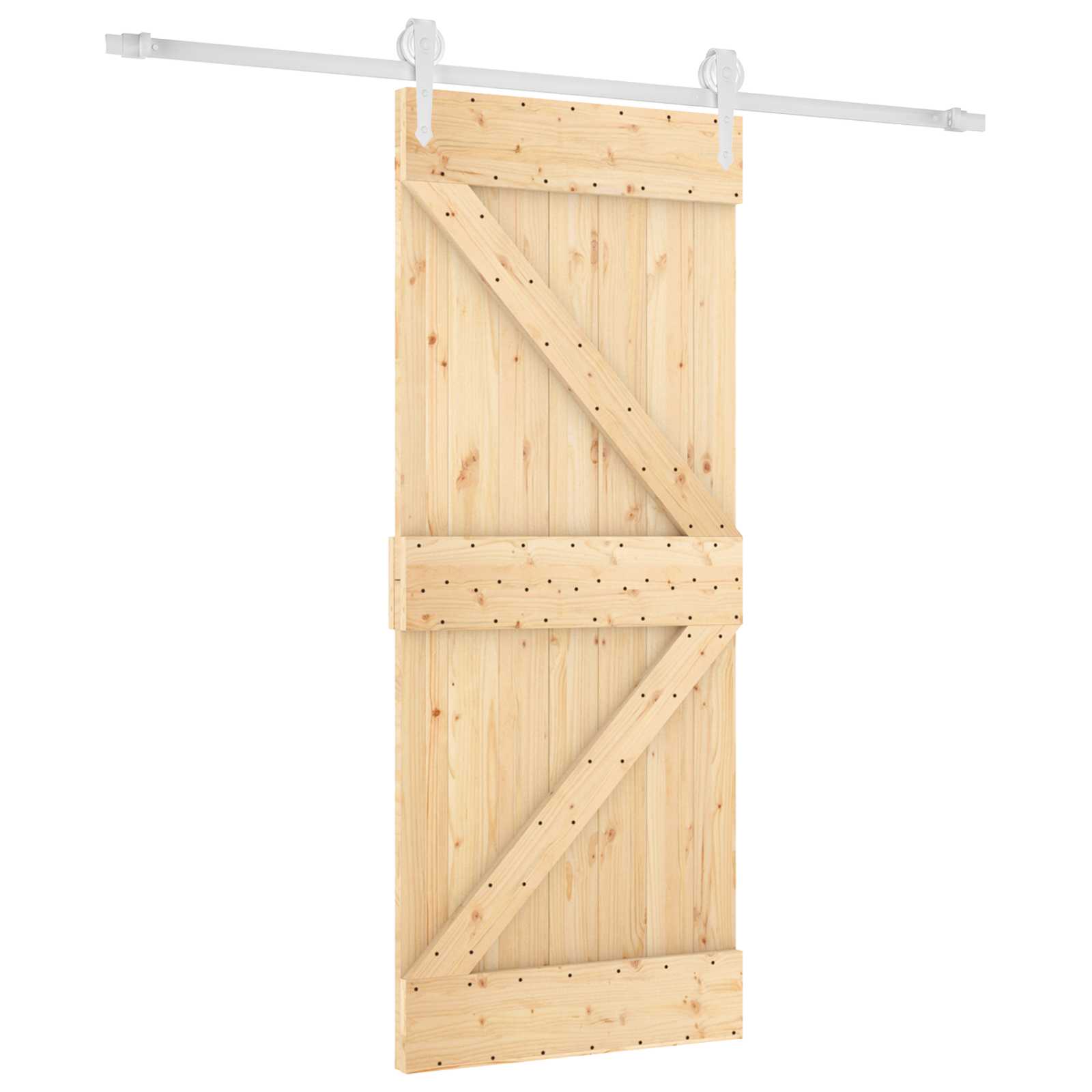 Posuvné Dveře Přírodní A Bílá 85 X 210 Cm Masivní Borové Dřevo