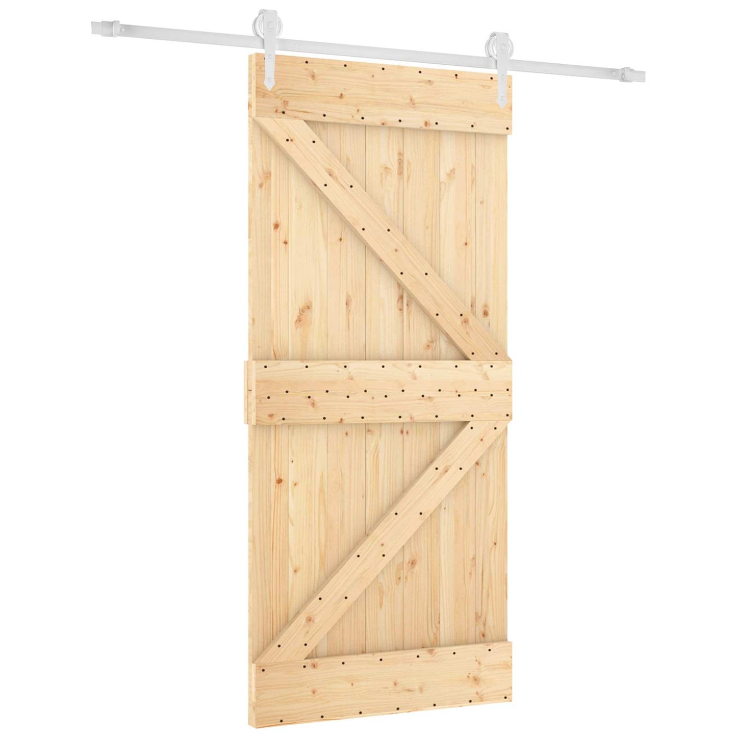 Posuvné Dveře Přírodní A Bílá 95 X 210 Cm Masivní Borové Dřevo