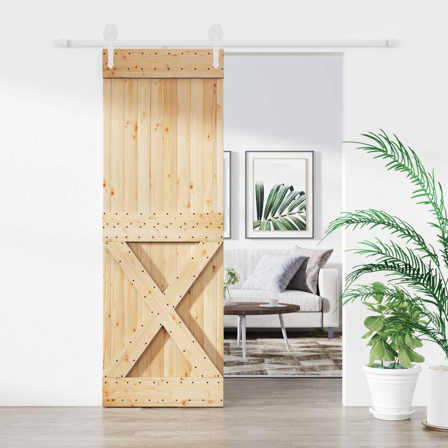Posuvné Dveře Přírodní A Bílá 80 X 210 Cm