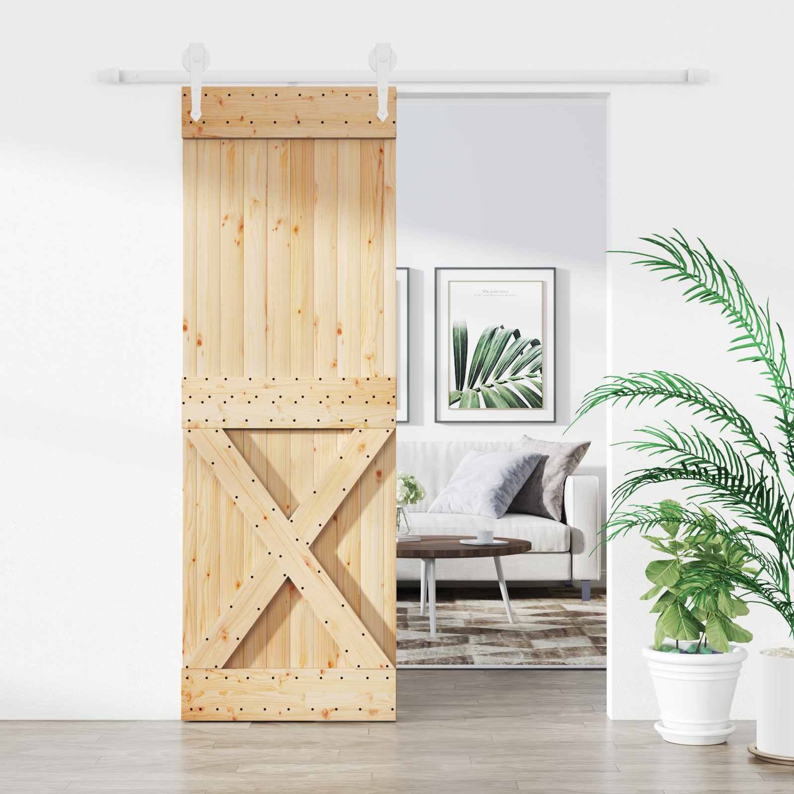 Posuvné Dveře Přírodní A Bílá 80 X 210 Cm