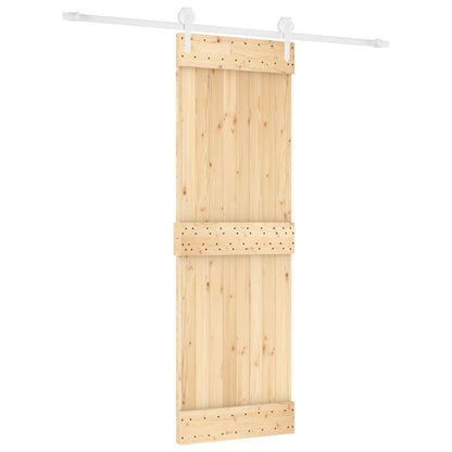 Posuvné Dveře Přírodní A Bílá 70 X 210 Cm Masivní Borové Dřevo