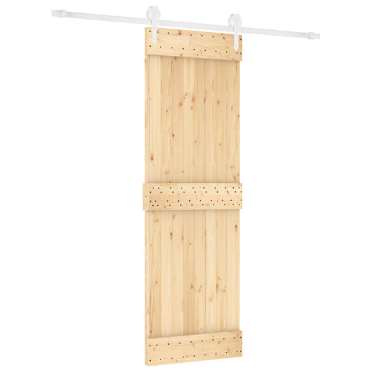 Posuvné Dveře Přírodní A Bílá 70 X 210 Cm Masivní Borové Dřevo