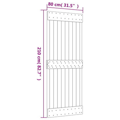 Posuvné Dveře Přírodní A Bílá 80 X 210 Cm Masivní Borové Dřevo