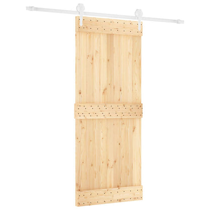 Posuvné Dveře Přírodní A Bílá 85 X 210 Cm Masivní Borové Dřevo