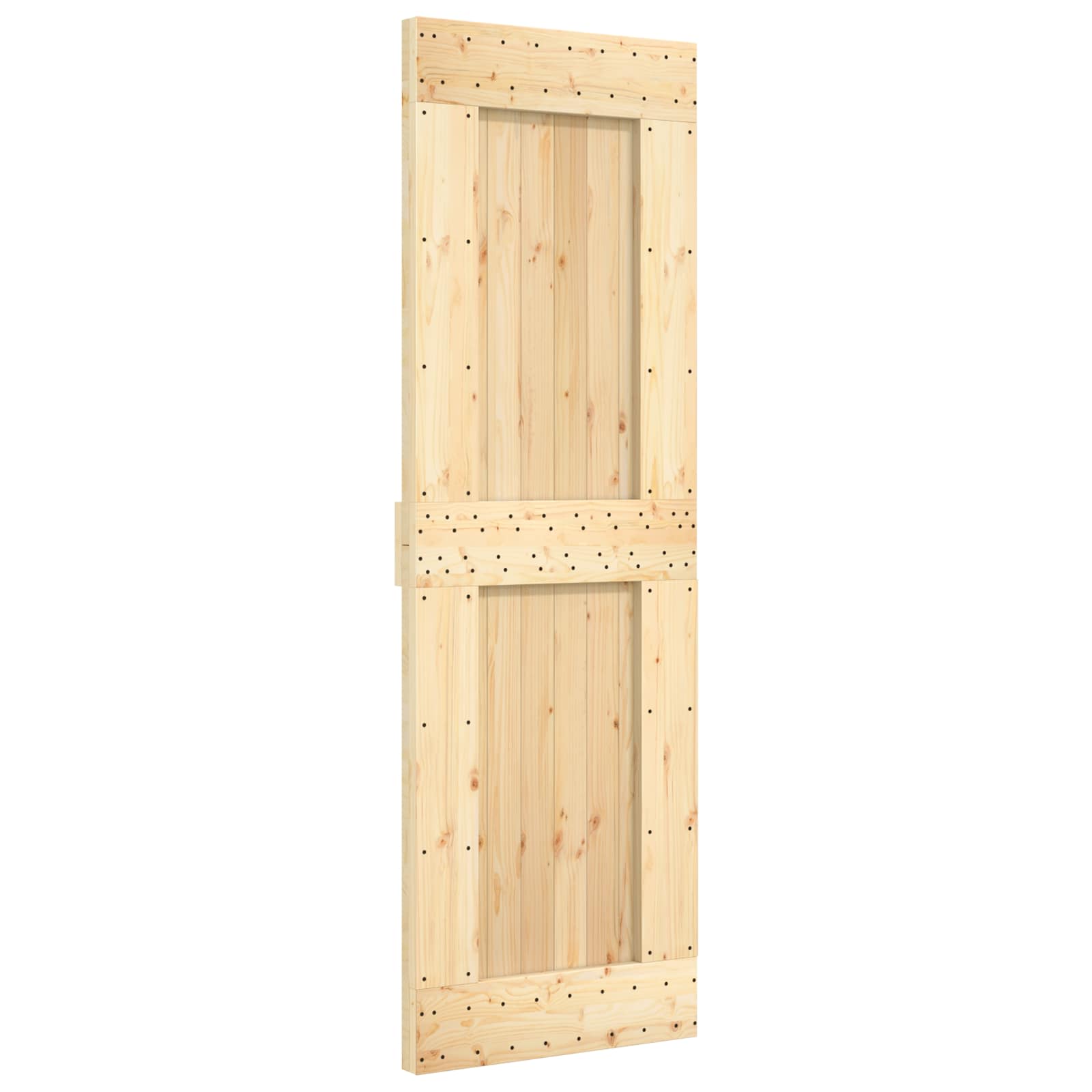 Posuvné Dveře Přírodní A Bílá 70 X 210 Cm Masivní Borové Dřevo